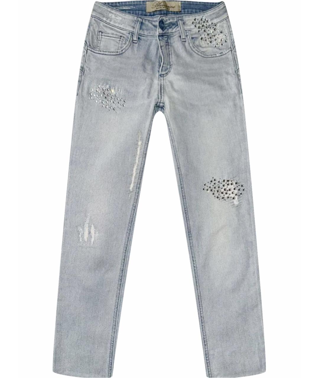 BLUMARINE Голубые хлопковые детские джинсы, фото 1