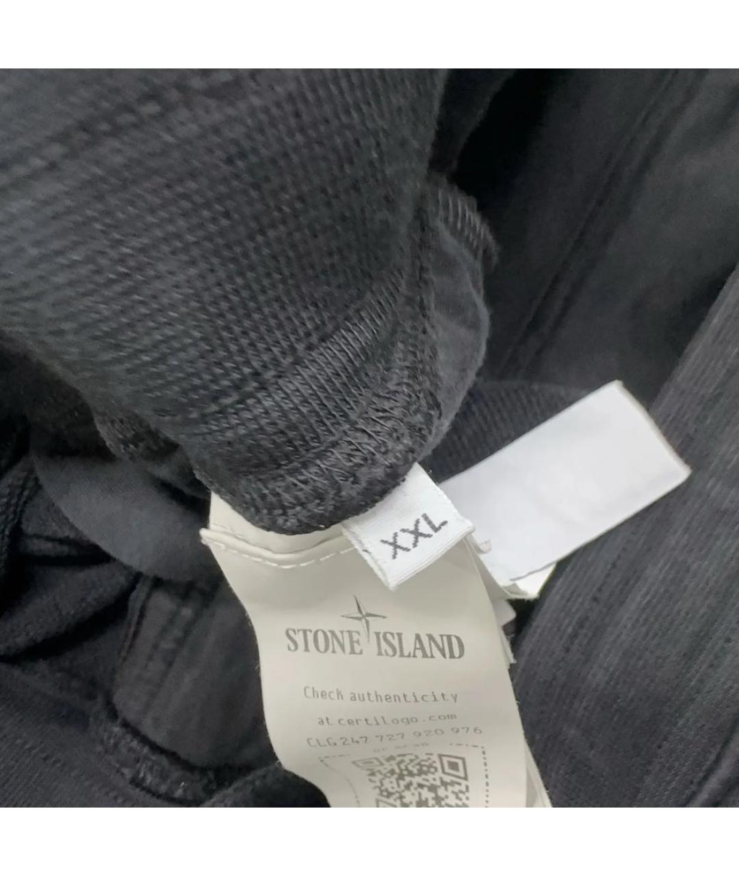 STONE ISLAND Черные хлопковые шорты, фото 5
