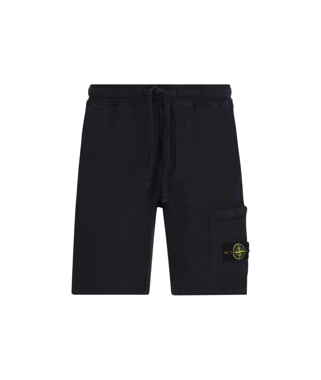 STONE ISLAND Черные хлопковые шорты, фото 1