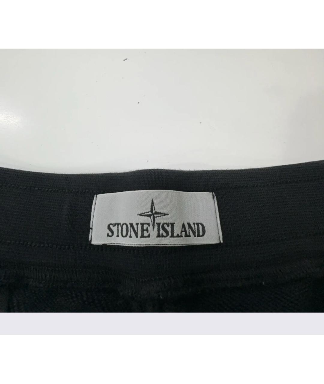 STONE ISLAND Черные хлопковые шорты, фото 6