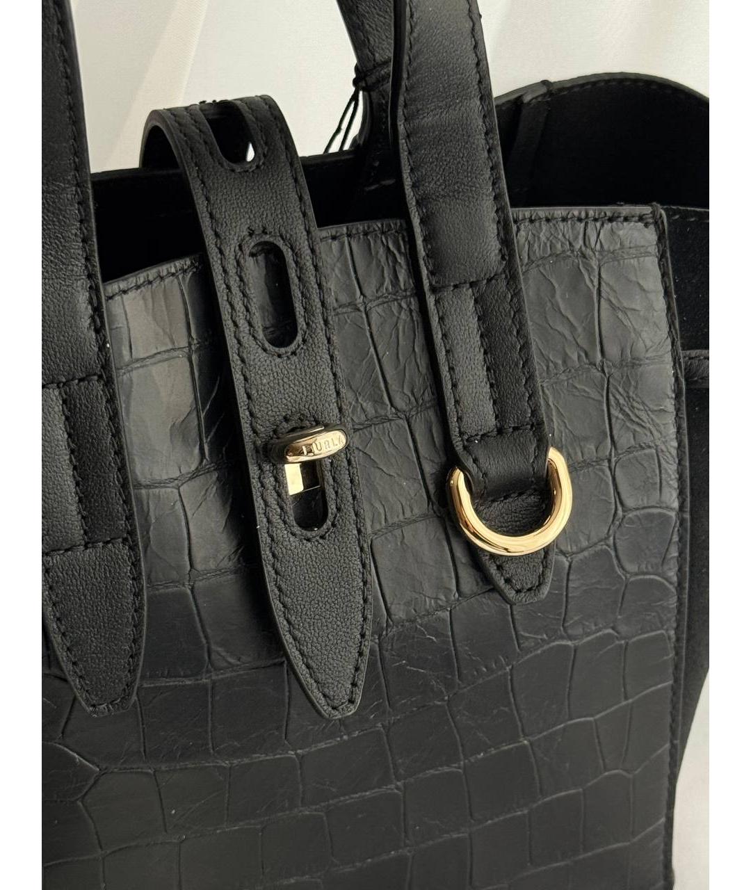 FURLA Черная кожаная сумка через плечо, фото 8