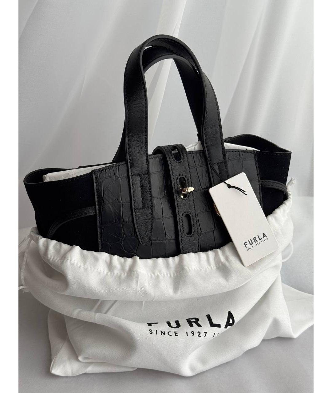 FURLA Черная кожаная сумка через плечо, фото 2