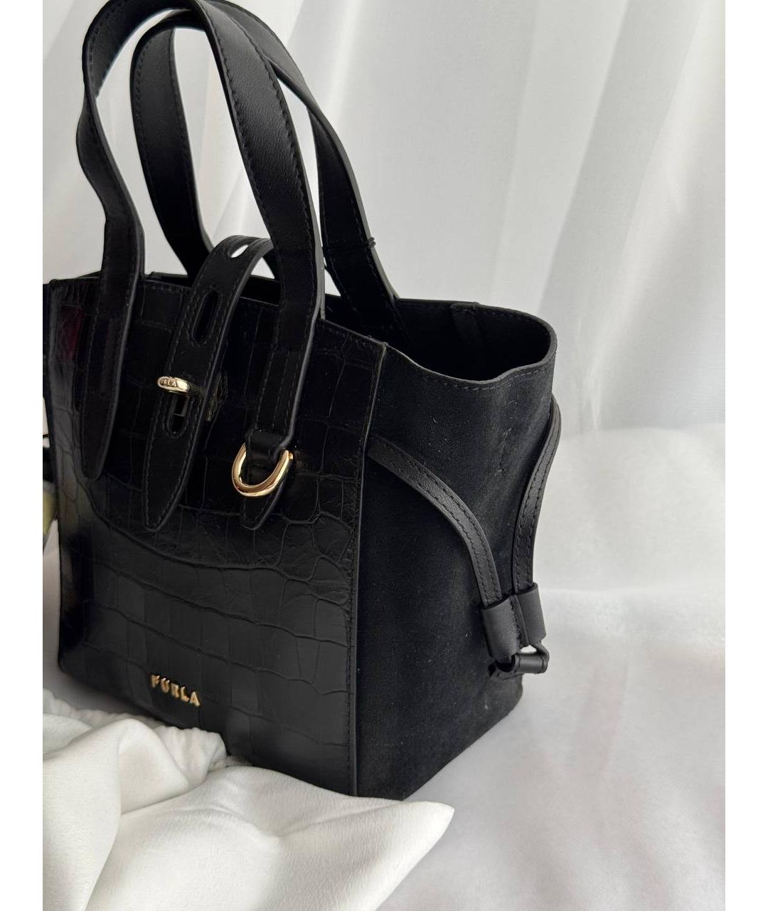FURLA Черная кожаная сумка через плечо, фото 5