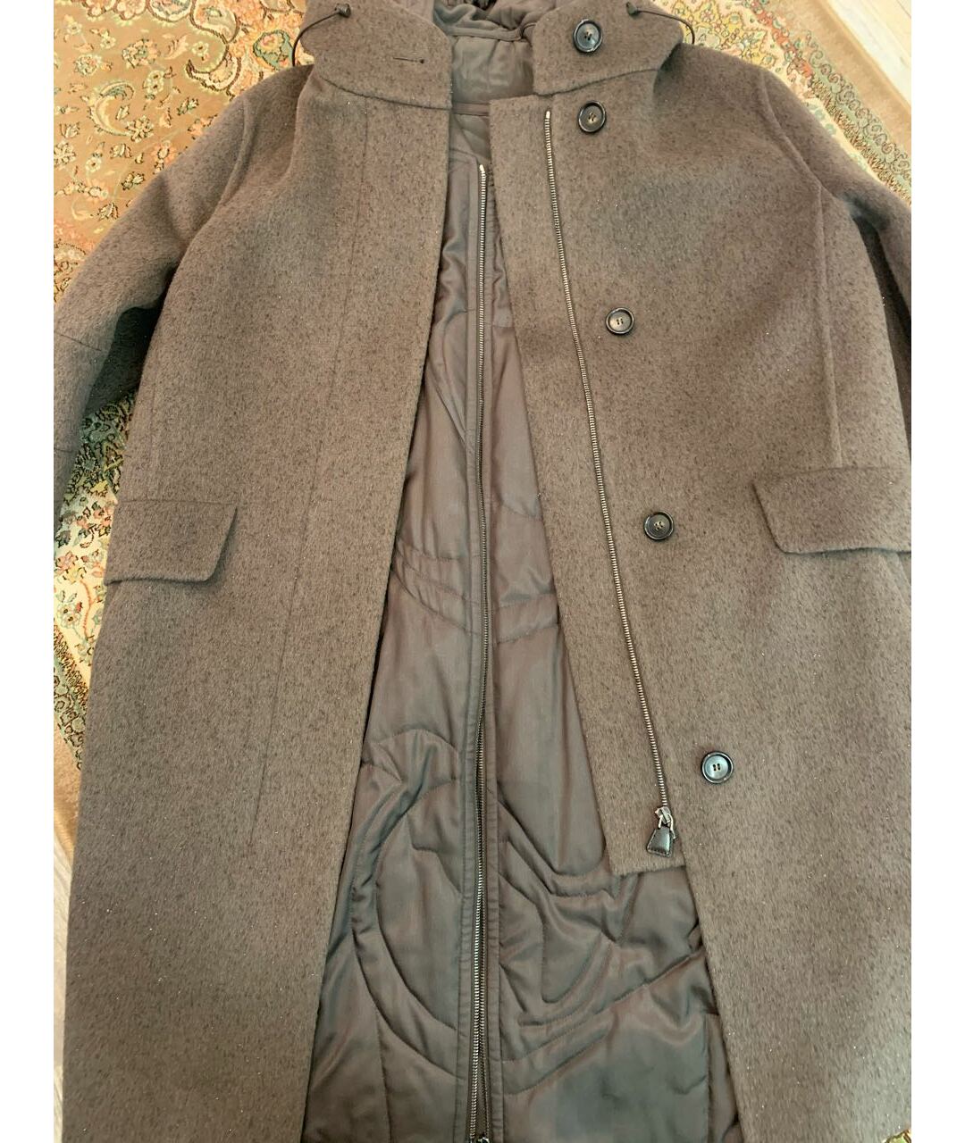 AKRIS Коричневое шерстяное пальто, фото 6