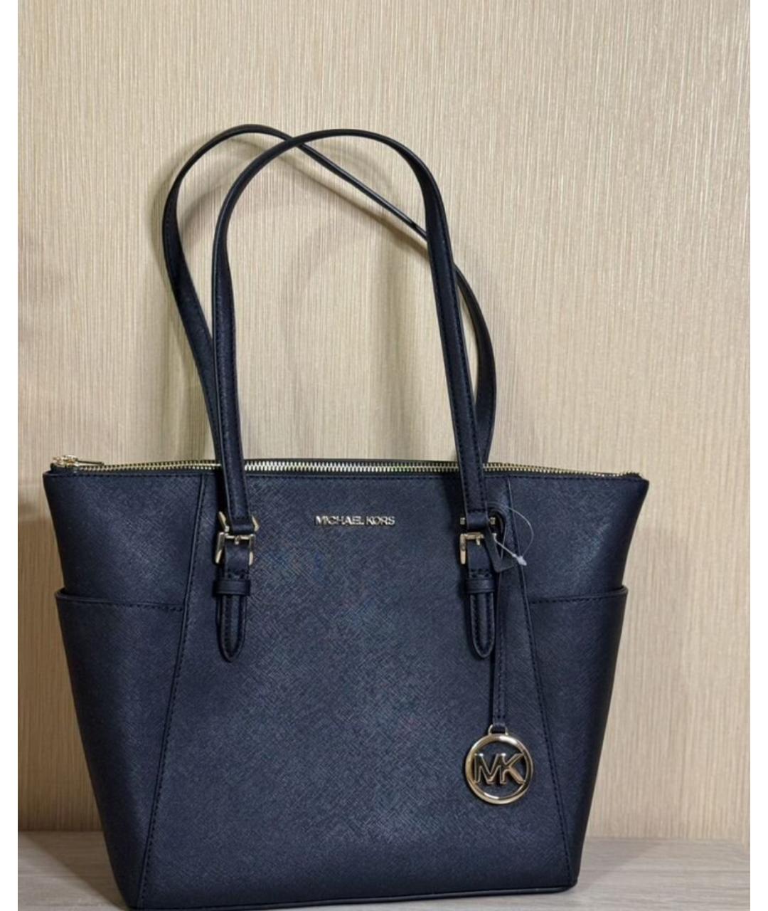 MICHAEL KORS Черная кожаная сумка тоут, фото 9