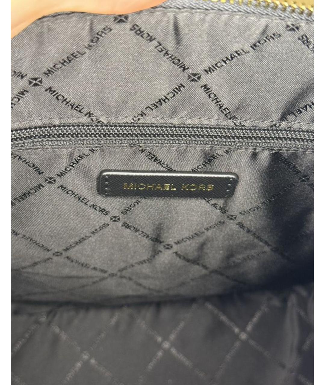 MICHAEL KORS Черная кожаная сумка тоут, фото 6