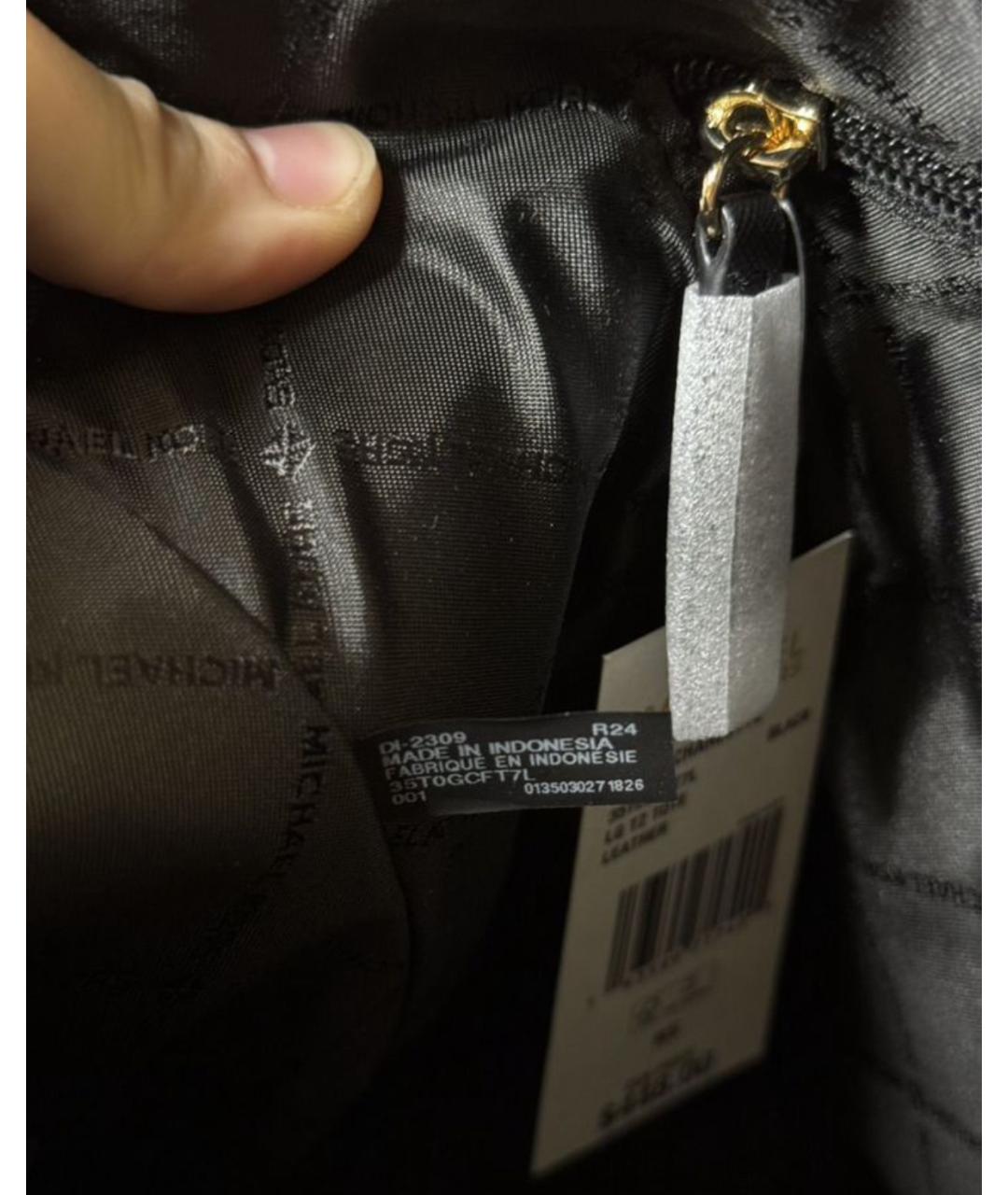 MICHAEL KORS Черная кожаная сумка тоут, фото 7