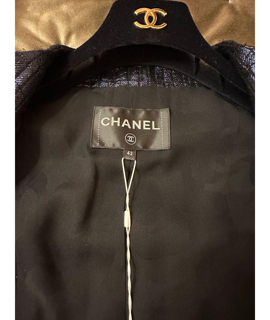 CHANEL Синий шелковый жакет/пиджак, фото 7