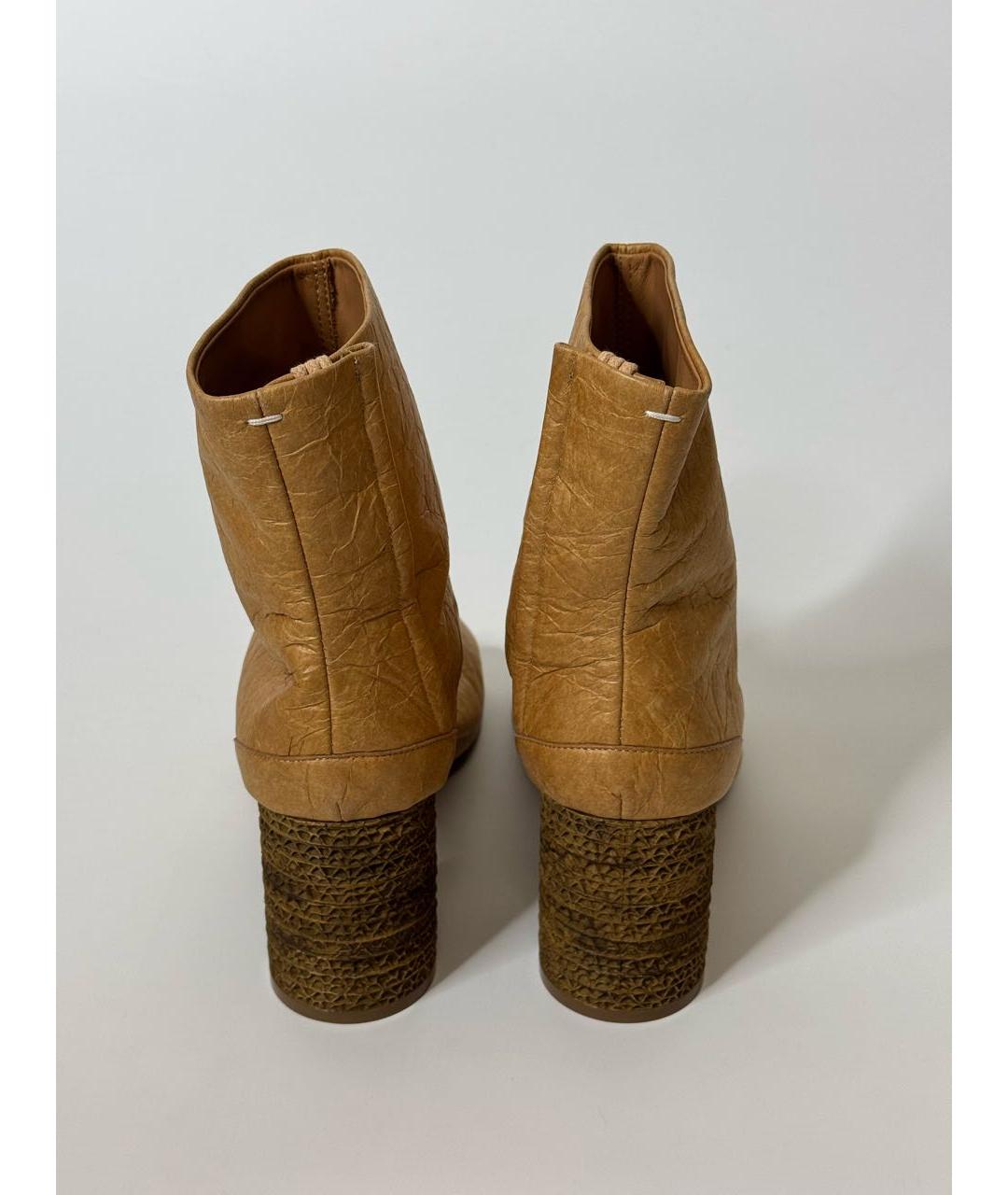 MAISON MARGIELA Бежевые кожаные ботильоны, фото 4
