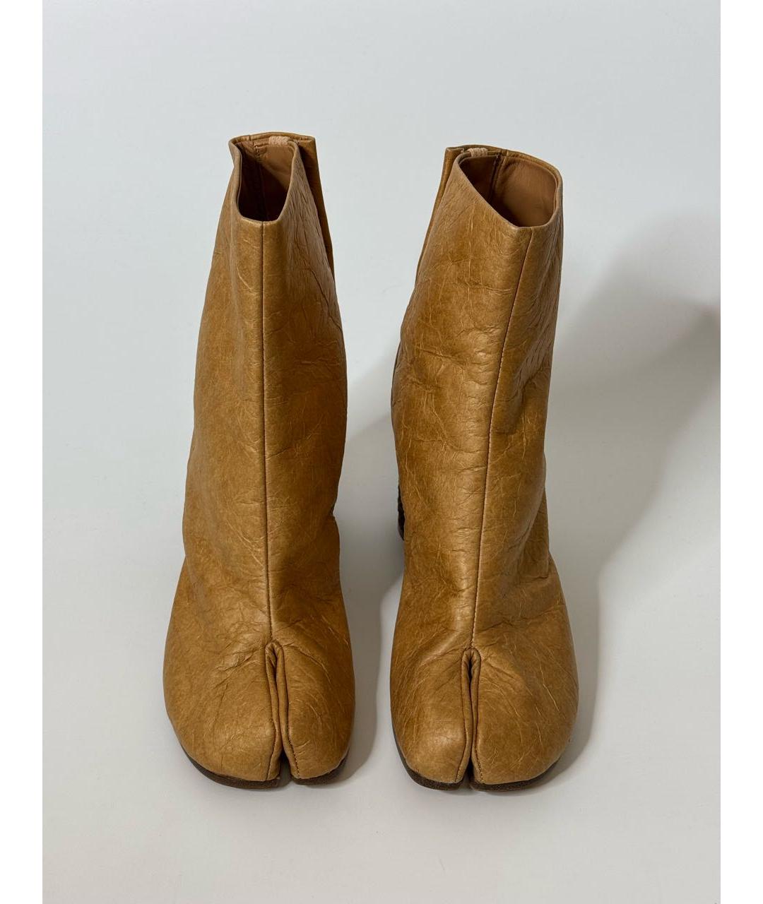 MAISON MARGIELA Бежевые кожаные ботильоны, фото 2