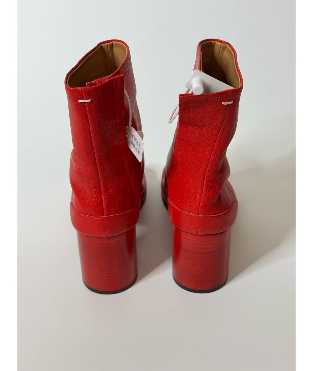 MAISON MARGIELA Красные кожаные ботильоны, фото 4