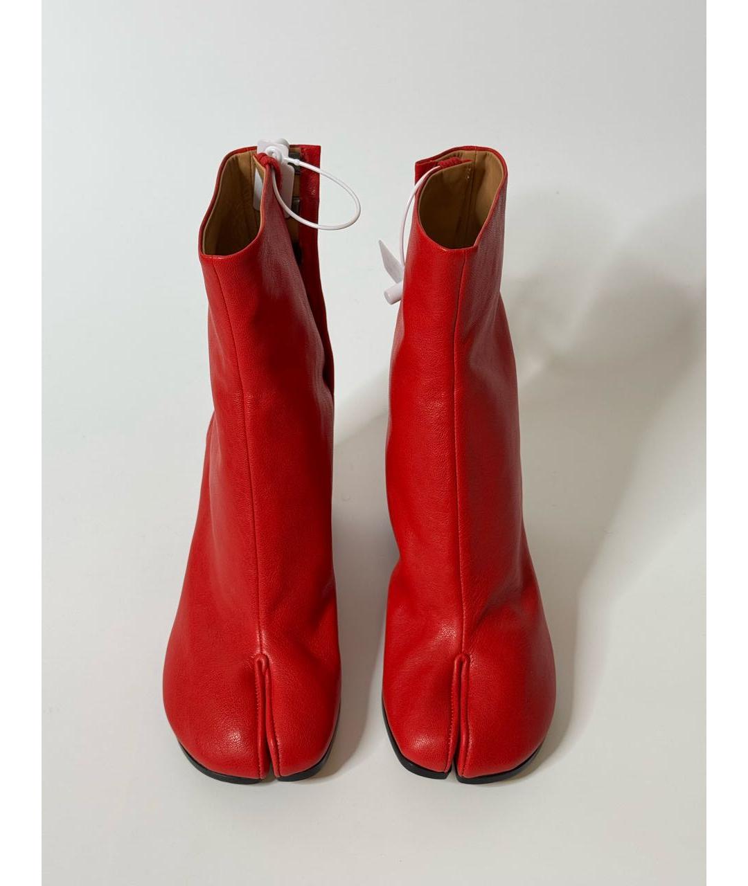 MAISON MARGIELA Красные кожаные ботильоны, фото 3