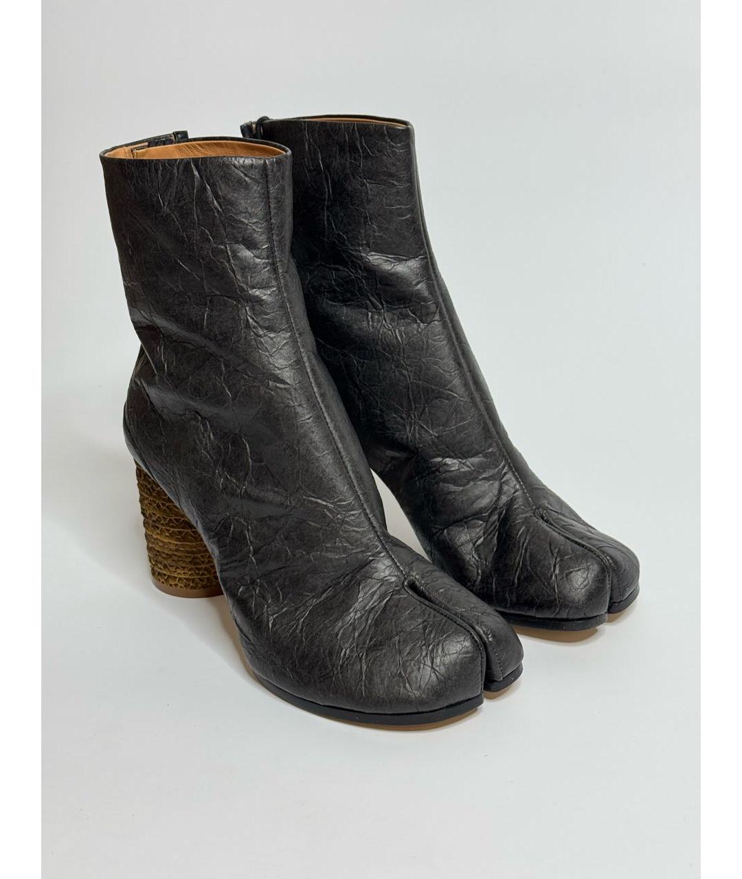 MAISON MARGIELA Черные кожаные ботильоны, фото 6