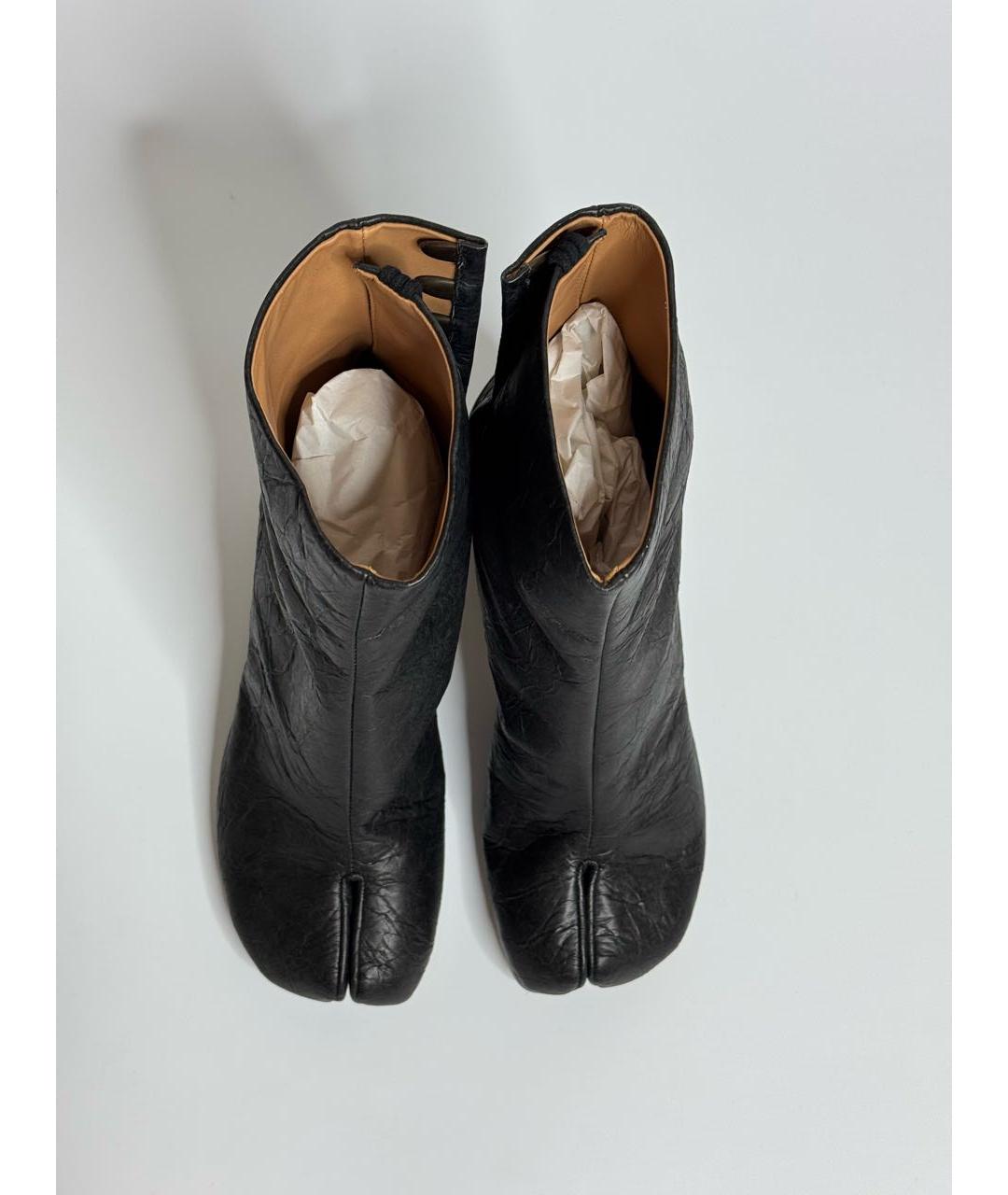 MAISON MARGIELA Черные кожаные ботильоны, фото 3