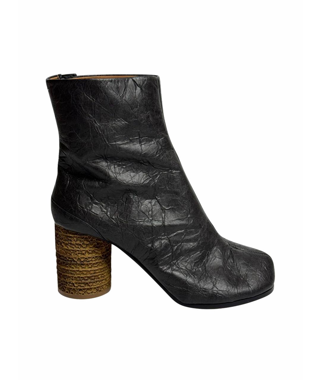 MAISON MARGIELA Черные кожаные ботильоны, фото 1