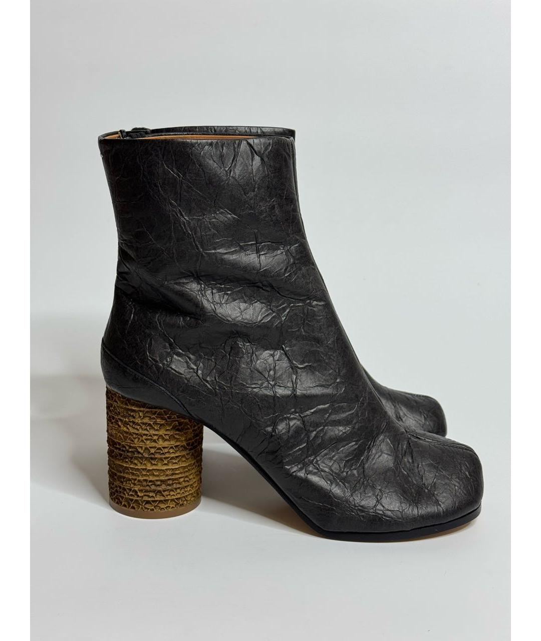 MAISON MARGIELA Черные кожаные ботильоны, фото 9