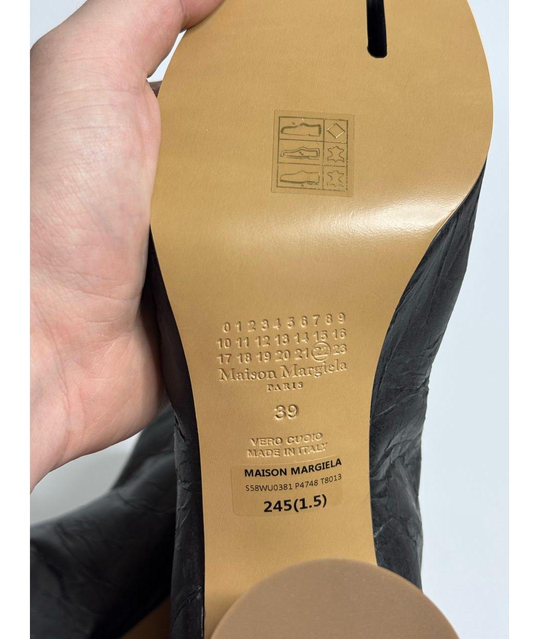 MAISON MARGIELA Черные кожаные ботильоны, фото 5