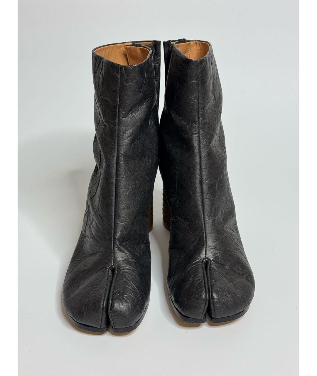 MAISON MARGIELA Черные кожаные ботильоны, фото 2