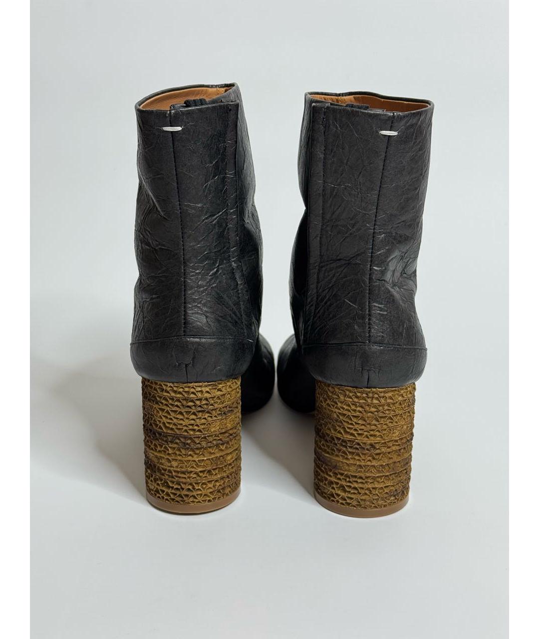 MAISON MARGIELA Черные кожаные ботильоны, фото 4