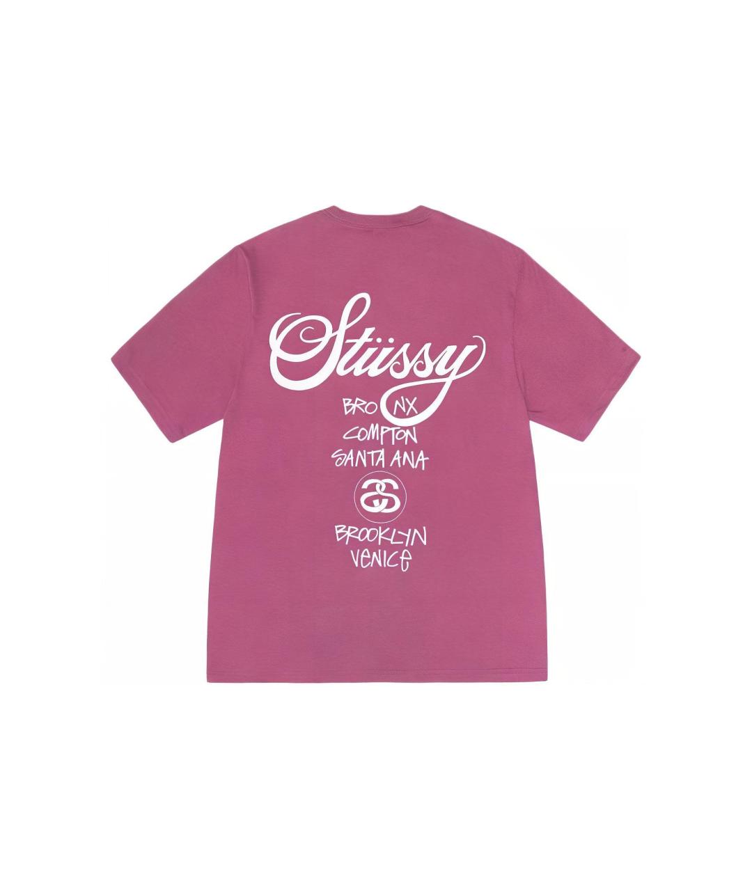 STUSSY Фиолетовая хлопковая футболка, фото 2