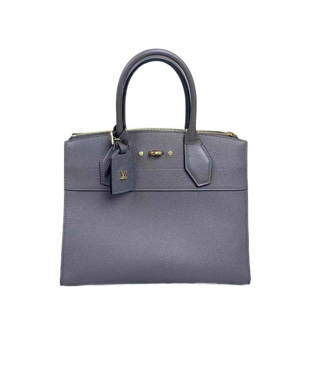 LOUIS VUITTON Серая кожаная сумка через плечо, фото 10