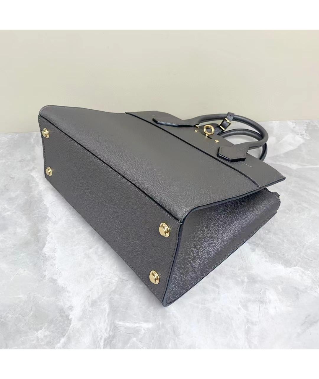 LOUIS VUITTON Серая кожаная сумка через плечо, фото 7