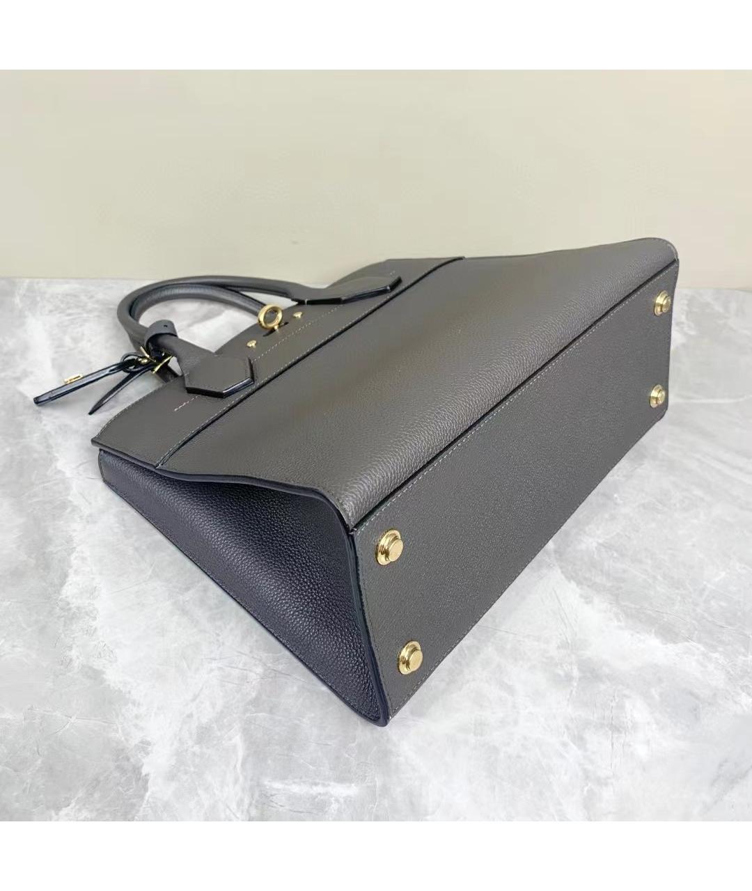 LOUIS VUITTON Серая кожаная сумка через плечо, фото 9