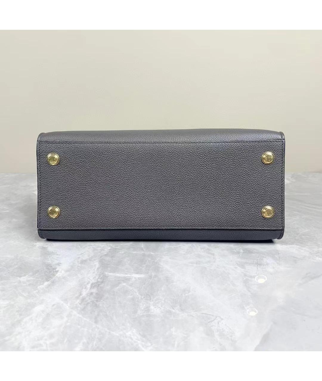 LOUIS VUITTON Серая кожаная сумка через плечо, фото 6