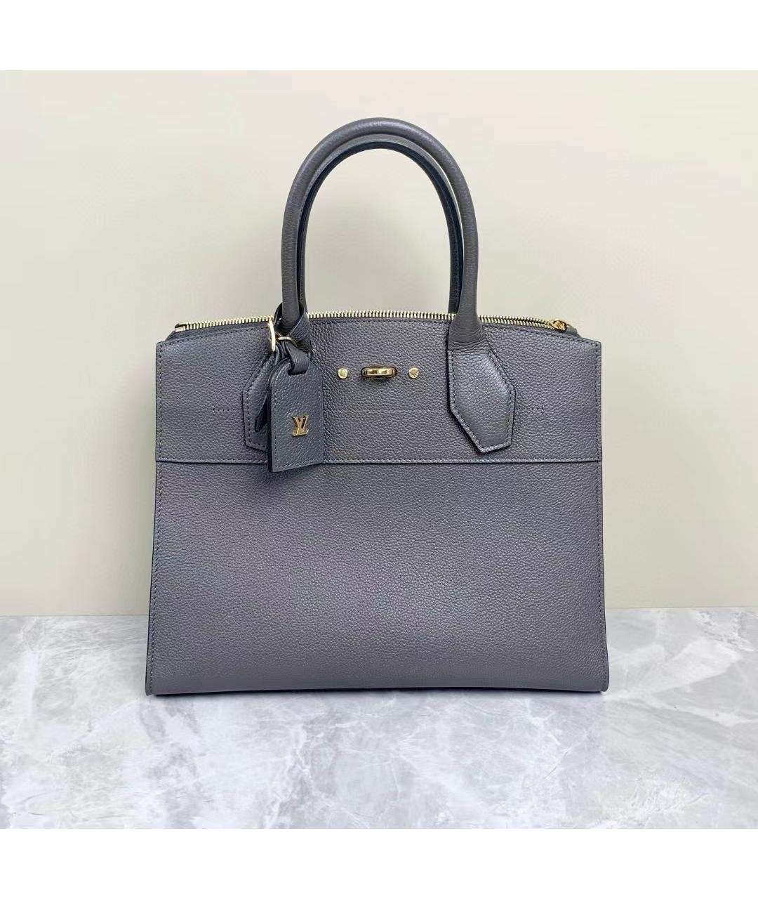 LOUIS VUITTON Серая кожаная сумка через плечо, фото 2