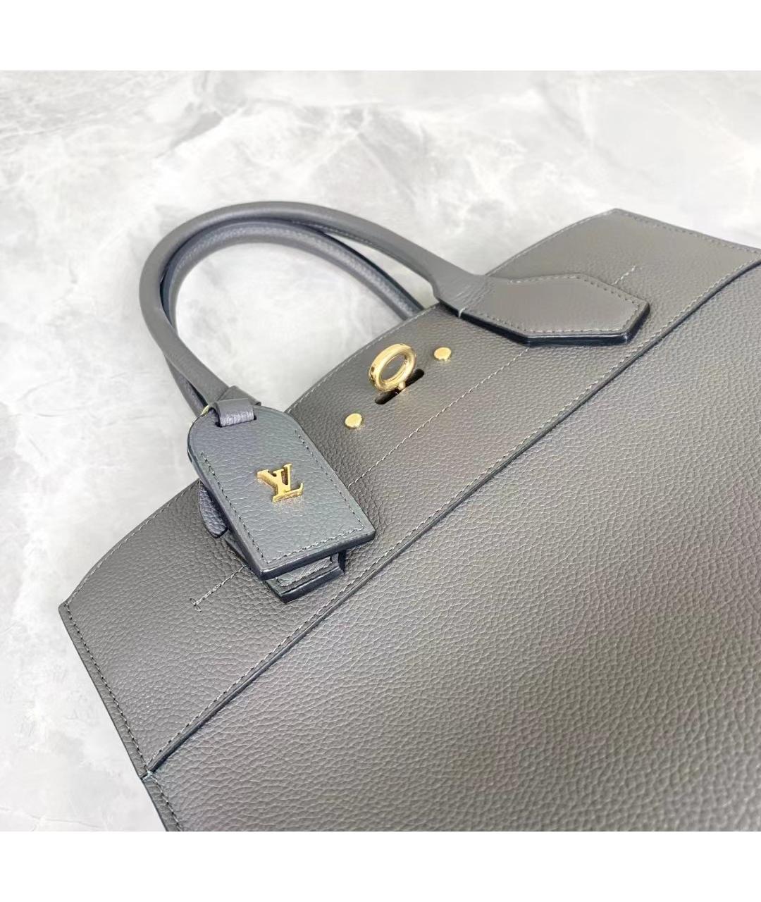 LOUIS VUITTON Серая кожаная сумка через плечо, фото 8