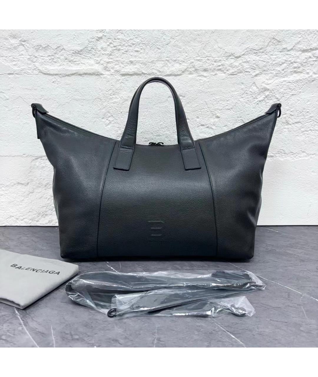 BALENCIAGA Черная кожаная сумка через плечо, фото 5
