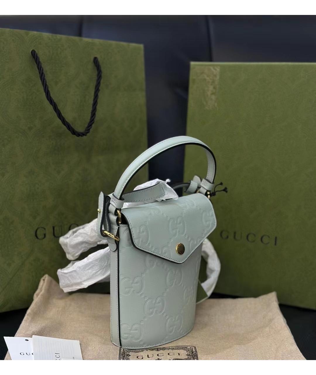 GUCCI Зеленая кожаная сумка через плечо, фото 3