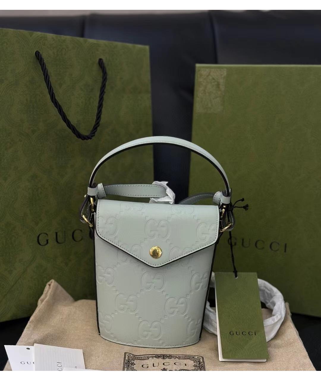 GUCCI Зеленая кожаная сумка через плечо, фото 2