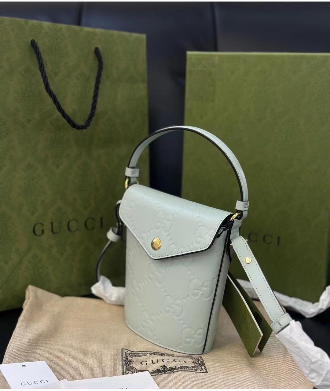 GUCCI Зеленая кожаная сумка через плечо, фото 5