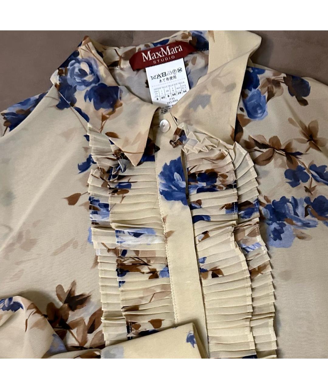 MAX MARA Бежевое вискозное повседневное платье, фото 4