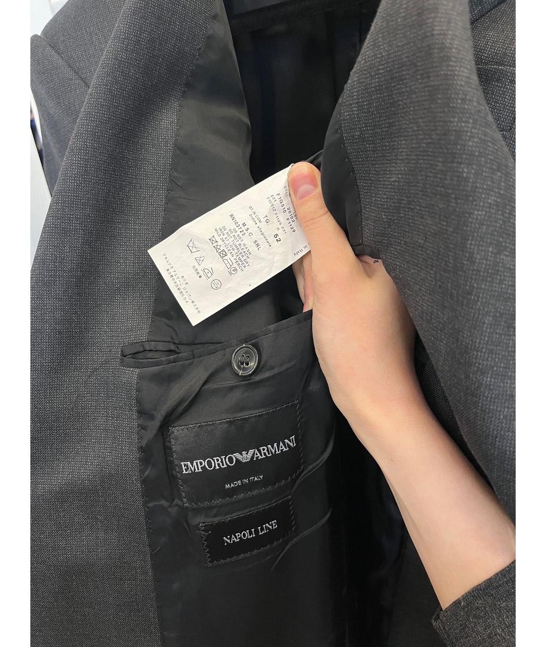 EMPORIO ARMANI Антрацитовый классический костюм, фото 3