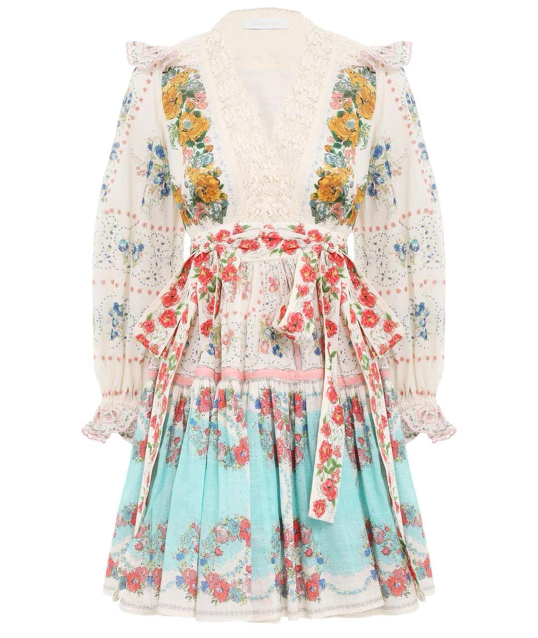 ZIMMERMANN Мульти хлопковое повседневное платье, фото 1