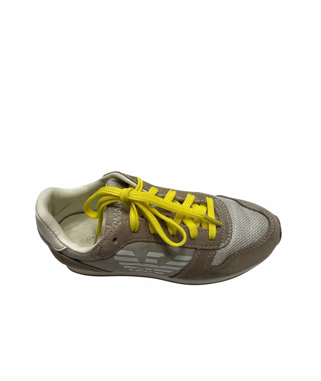 ARMANI JUNIOR Серые текстильные кеды, фото 1