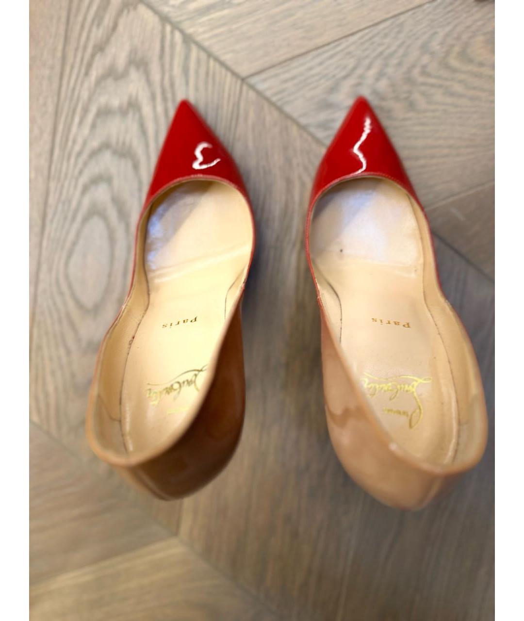 CHRISTIAN LOUBOUTIN Красные туфли из лакированной кожи, фото 2