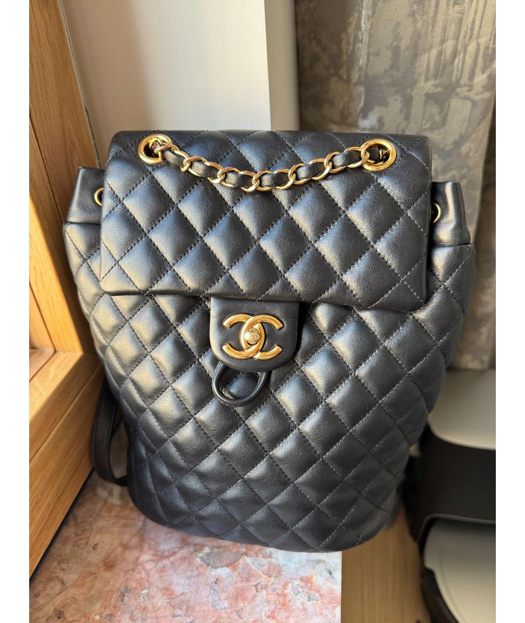 CHANEL Черный кожаный рюкзак, фото 9