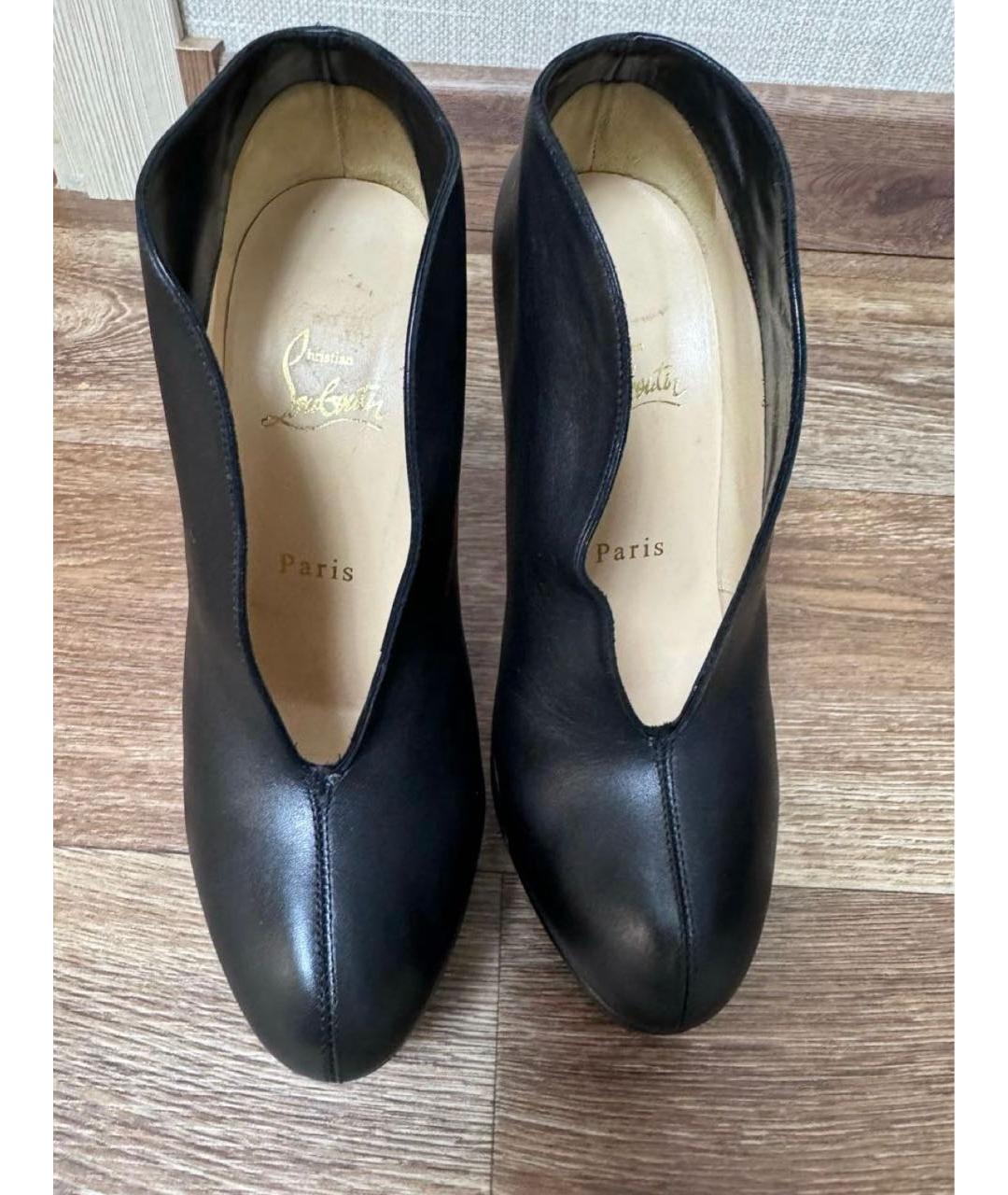 CHRISTIAN LOUBOUTIN Черные кожаные туфли, фото 2