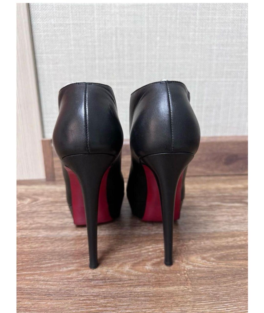 CHRISTIAN LOUBOUTIN Черные кожаные туфли, фото 3