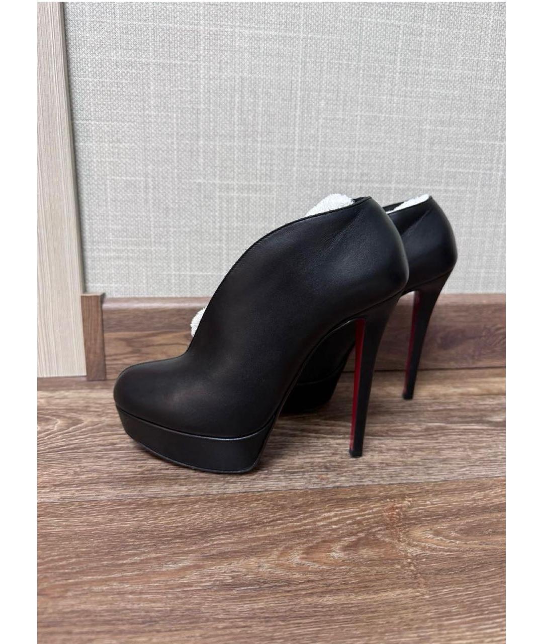 CHRISTIAN LOUBOUTIN Черные кожаные туфли, фото 6