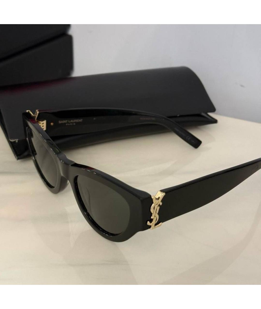 SAINT LAURENT Черные пластиковые солнцезащитные очки, фото 3