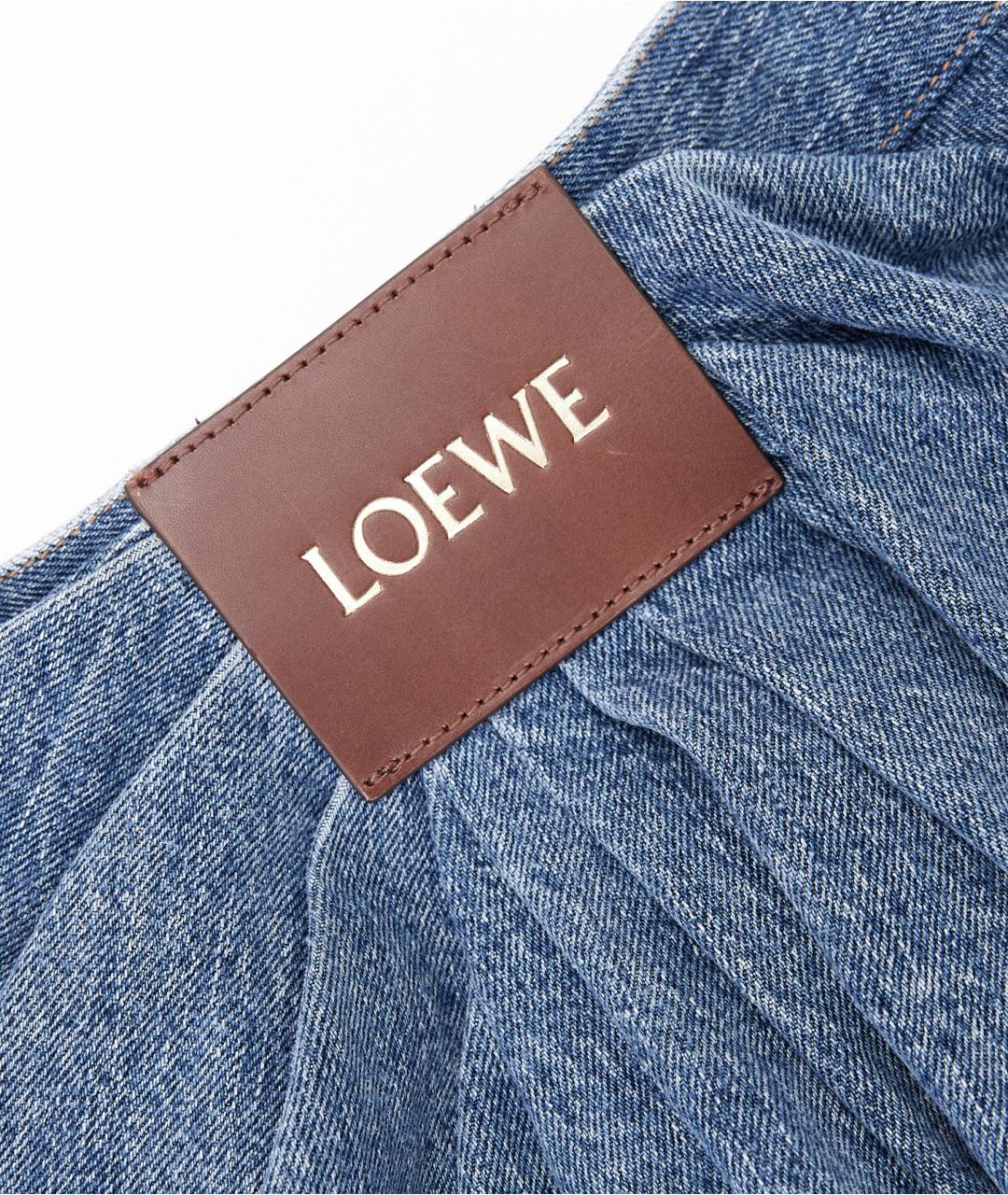 LOEWE Синие хлопко-полиэстеровые прямые джинсы, фото 4