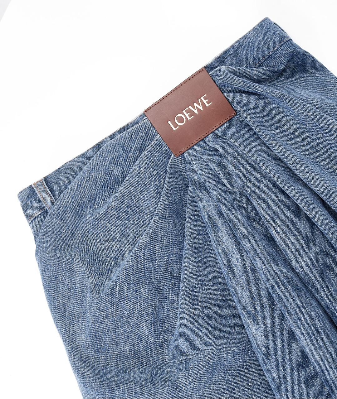 LOEWE Синие хлопко-полиэстеровые прямые джинсы, фото 3