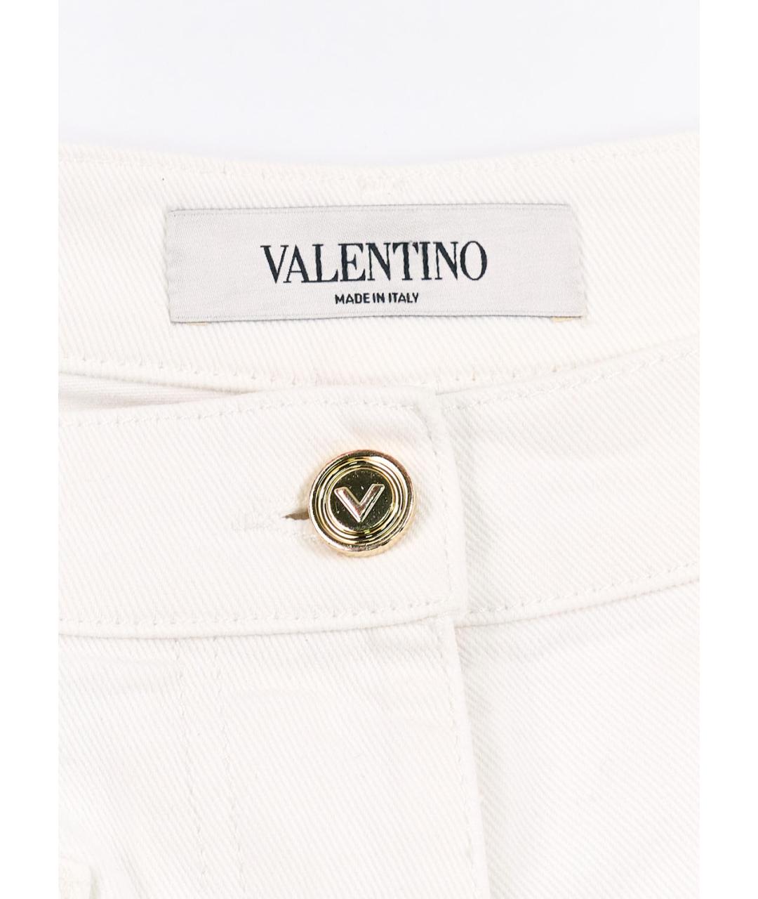 VALENTINO Белые хлопко-эластановые шорты, фото 3