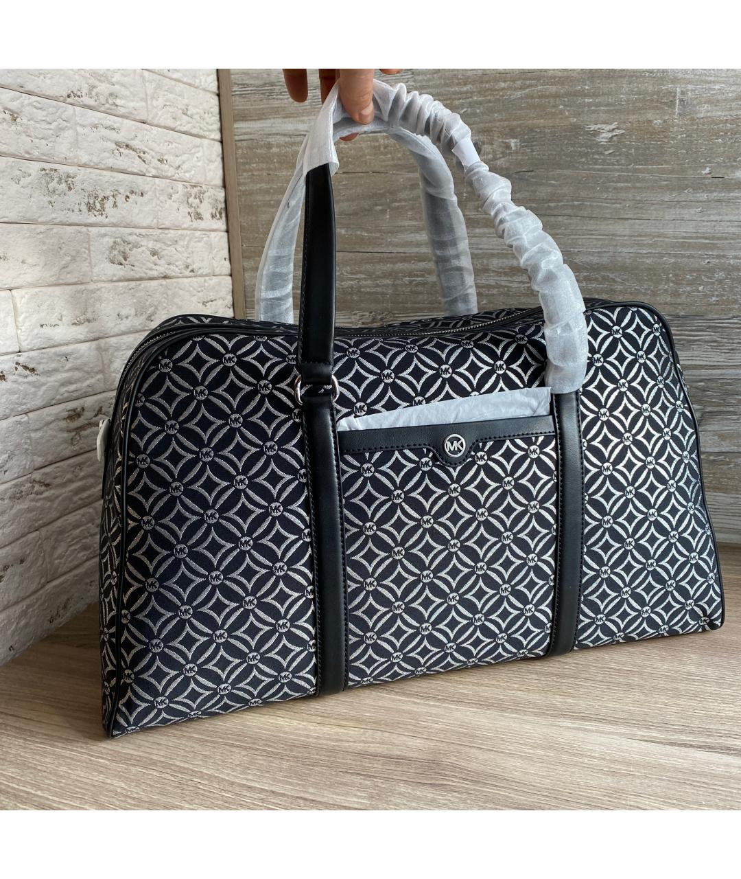 MICHAEL KORS Черная жаккардовая дорожная/спортивная сумка, фото 10