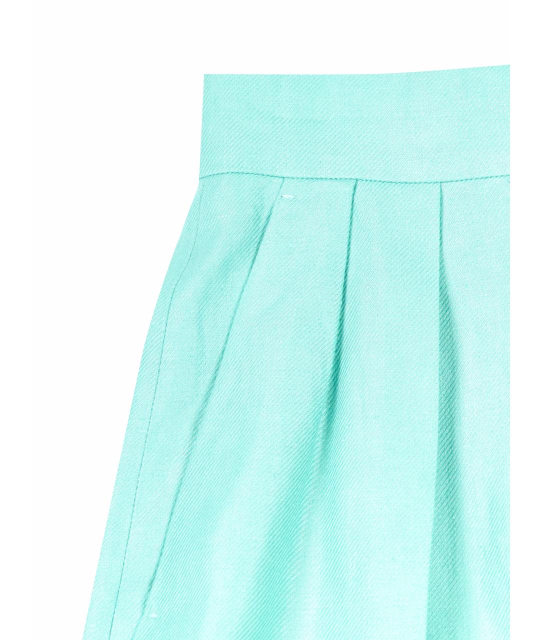 MAX MARA Бирюзовые льняные шорты, фото 6