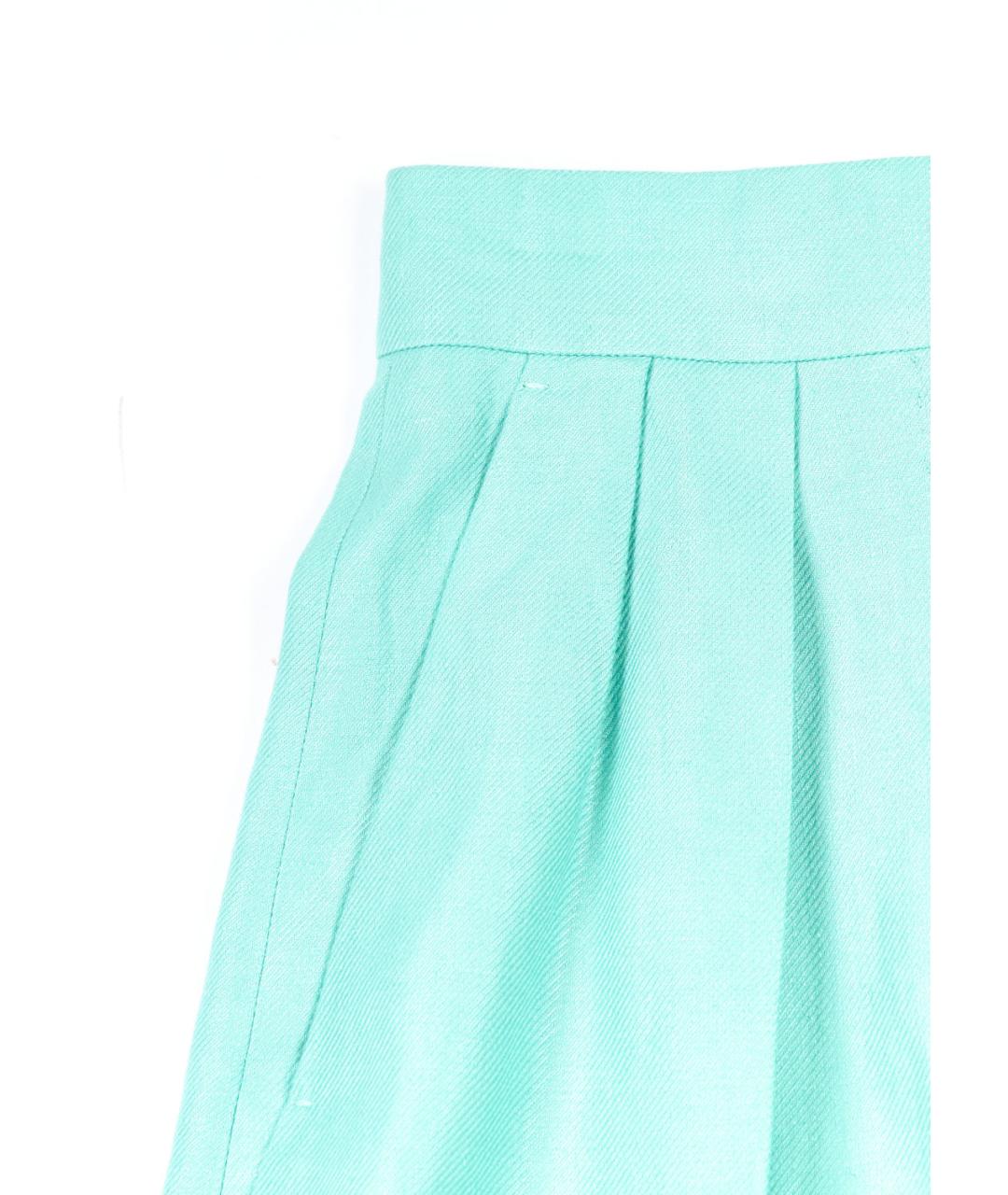 MAX MARA Бирюзовые льняные шорты, фото 4